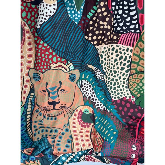 Farm Rio Elephants Reversible Puffer Jacket  Jungle Size L NWT Colorful - Picture 7 of 9